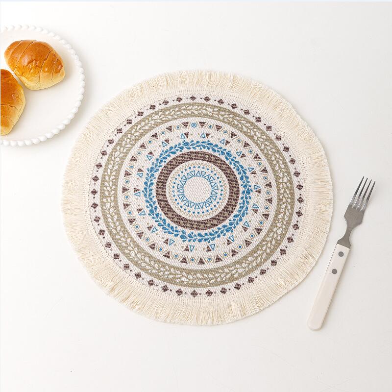 Bohemian Mandala Cotton Rope Woven Placemats Macrame Tassels Table Mats Insulation Pads Coffee Cup Coaster Farmhouse Decor Props - Provence Home Living Store