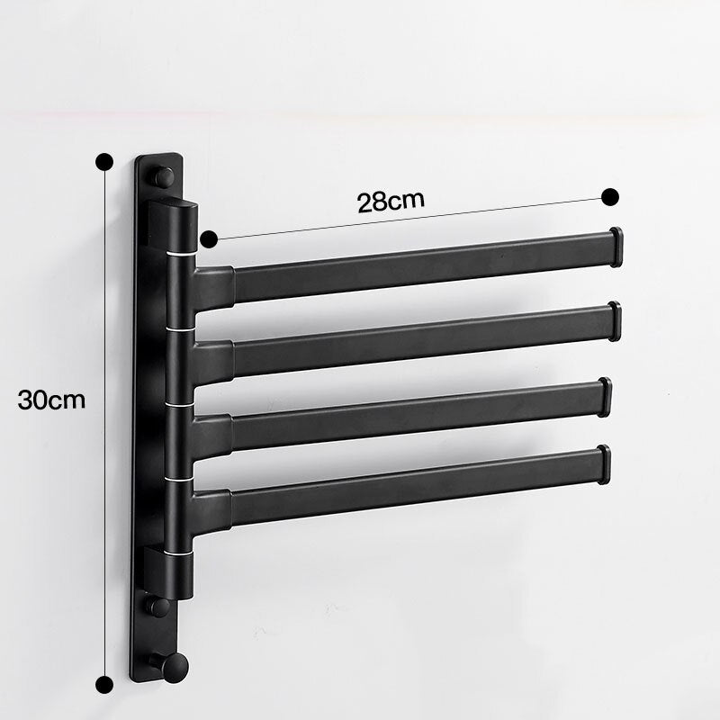 Aluminium Alloy Bathroom Swivel Towel Bar, 2/3/4/5-Arm Swing Hanger Towel Rack with Hook Space Saving Wall Mounted Rotating Towe - Provence Home Living Store