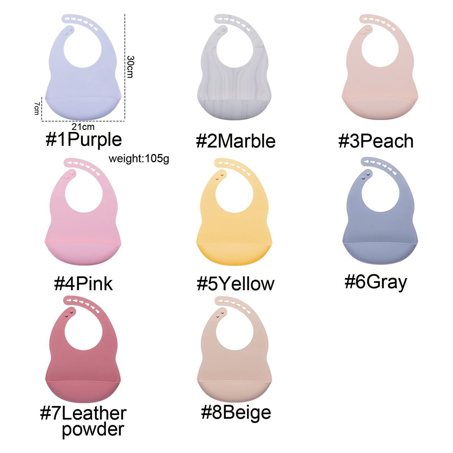 Baby Bibs Waterproof Silicone Feeding Baby Saliva Towel Newborn Solid Color Aprons Baby Bibs Adjustable Different styles Of Bibs - Provence Home Living Store