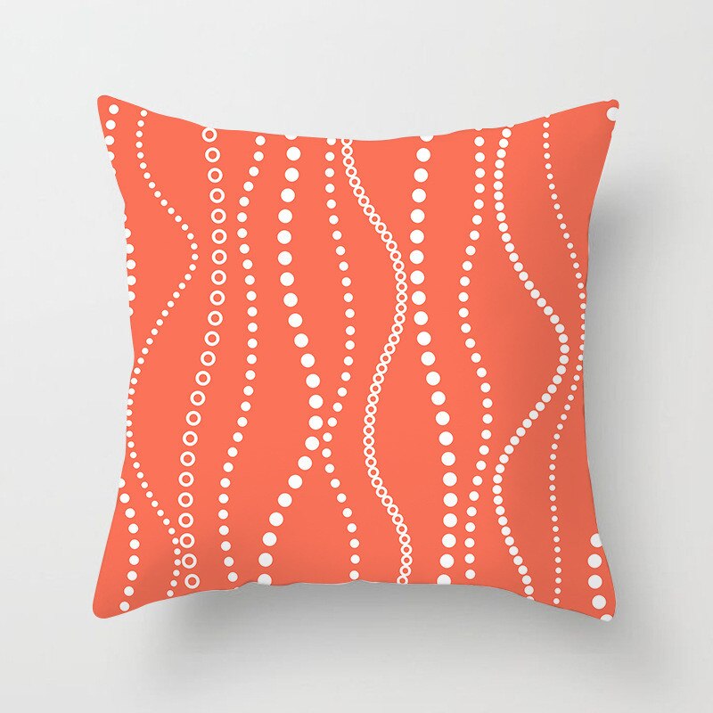 1pcs Coral Orange Cushion Cover Starfish Geometric Decorative Pillow Case Polyester Office Car Sofa Throw Pillowcases Home Decor - Provence Home Living Store