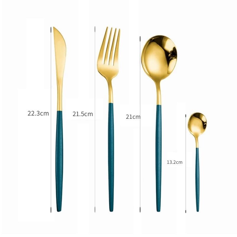 Soup Spoon Set Cutlery Tableware Set Kitchen Mirror Complete Tableware Knife Fork Spoon Steel Ice Cream Desserts Coffee - Provence Home Living Store