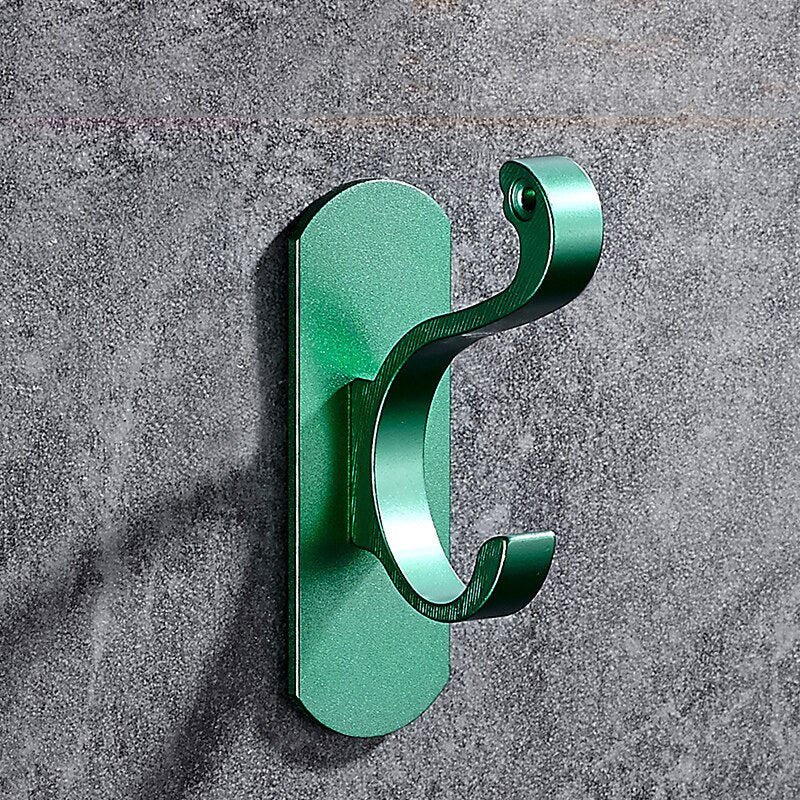 Punch Free Colorful Hooks Clothes Hanger Space Aluminum Rustproof Towel Hook Coat Hanger Key Rack Bathroom Accessories - Provence Home Living Store