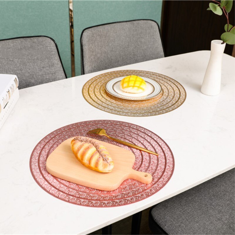 INS Nordic PVC Placemat Round Dining Table Mats Hotal Restaurant Steak Pad Kitchen Decor No Slip Insulation Pads Tea Cup Coaster - Provence Home Living Store