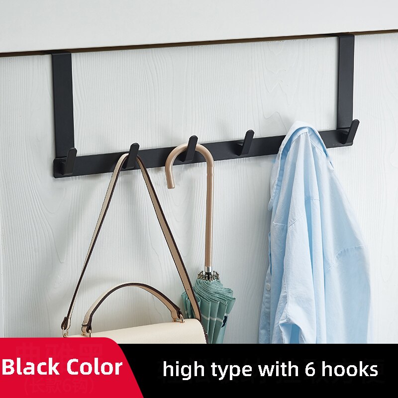 Black Hook Behind The Door Punch Free Hanger Storage On The Bedroom Door Wall Hanging Door-back Clothes Holder - Provence Home Living Store