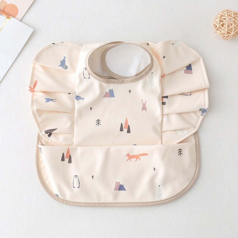 New Cartoon Bear Baby Bibs Waterproof Washable Newborn Boys Girls Feeding Apron Sleeveless Wings Art Smock for 0-3T Baby Stuff - Provence Home Living Store