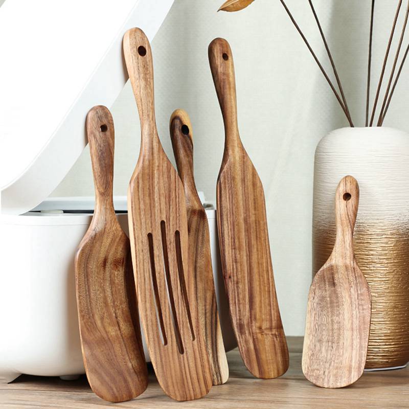 Wooden Spatula Kitchen Tableware Rice Spoon Salad Spatula Baking Scraper Cooking Mixing Rice Shovel Non-Stick Kitchen Tools - Provence Home Living Store