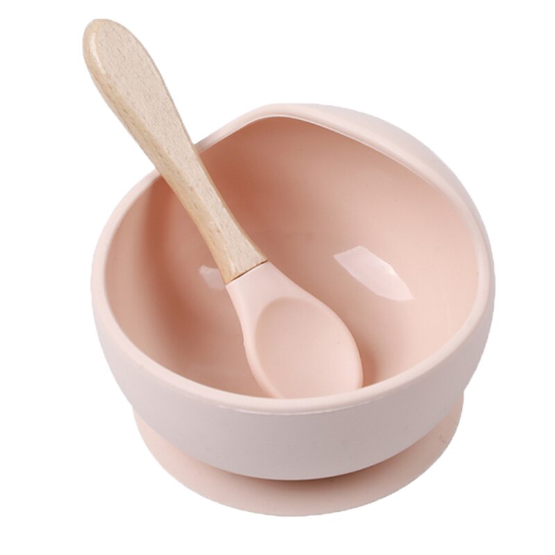 2PCS/1Set Baby Feeding Bowl Food Grade Silicone NO BPA Children Feeding Bowl Waterproof Spoon Baby Kitchen Non-slip Tableware - Provence Home Living Store