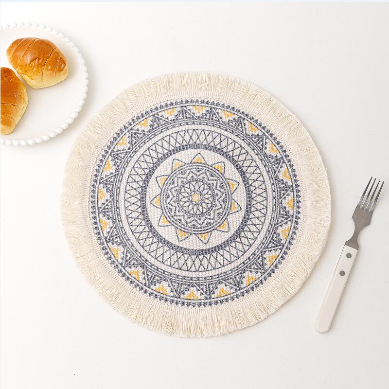 Bohemian Mandala Cotton Rope Woven Placemats Macrame Tassels Table Mats Insulation Pads Coffee Cup Coaster Farmhouse Decor Props - Provence Home Living Store