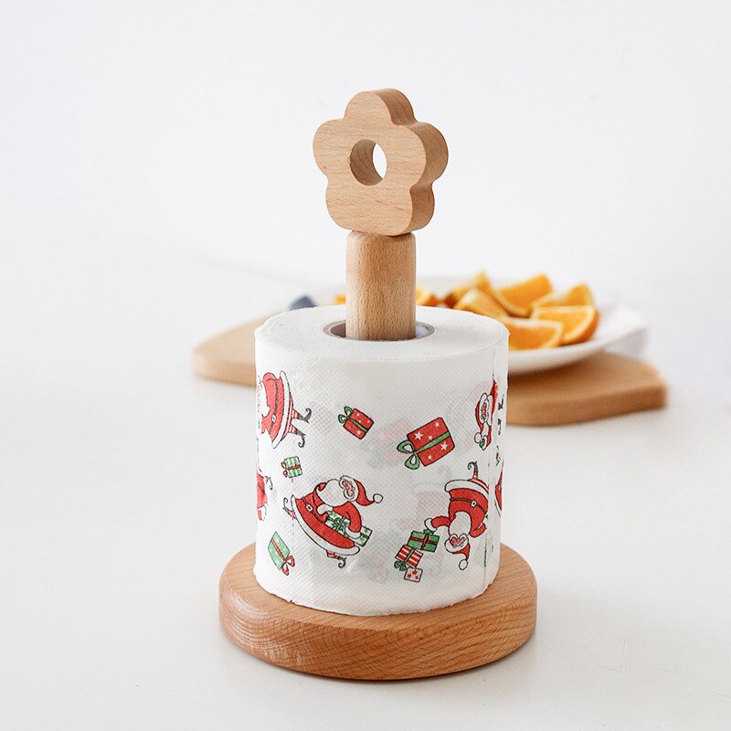 Wooden Paper Roll Holder Kitchen Tissue Stand Dining Room Organizer Bathroom Toilet Paper Holder Home Towel Storage Rack - Provence Home Living Store