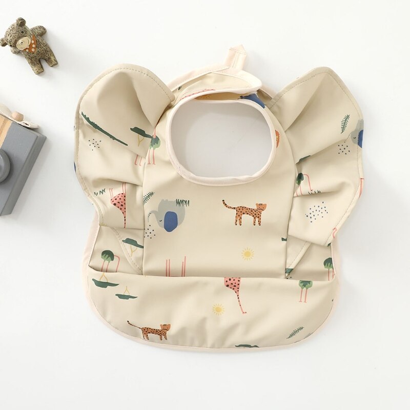 New Cartoon Bear Baby Bibs Waterproof Washable Newborn Boys Girls Feeding Apron Sleeveless Wings Art Smock for 0-3T Baby Stuff - Provence Home Living Store