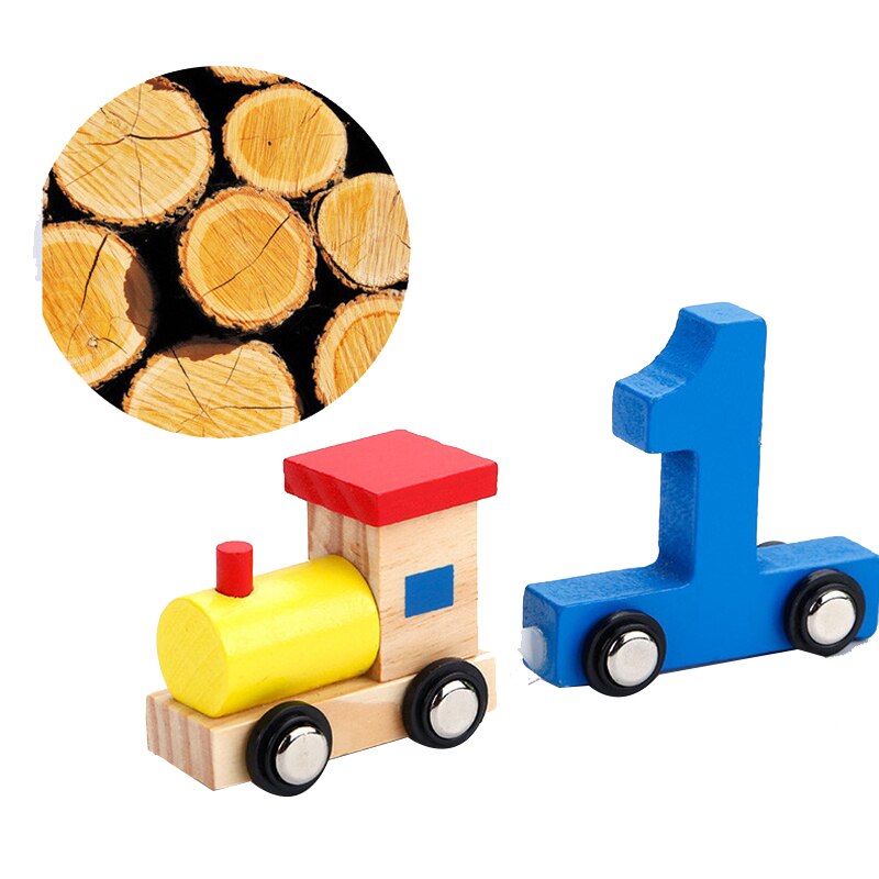 11PCS Baby Montessori 0~9 Digital Train Toys Wood Numbers Set Figure Model Pattern Early Educational Wooden Toys Set For Kids - Provence Home Living Store