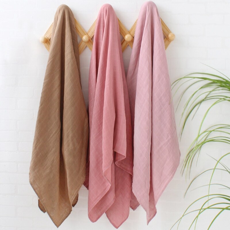 120x120cm Organic Cotton Baby Muslin Blanket 2 Layers Gauze Newborn Swaddle Wrap Infant Stroller Sleepsack Cover Baby Bedding - Provence Home Living Store