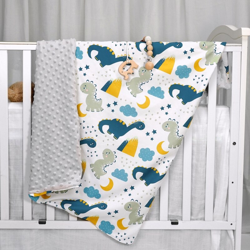 Baby Blanket Warm Newborn Swaddling Wrap Winter Autumn Toddler Dotted Quilt Cartoon Printed Nap Blanket Bedding Baby Shower Gift - Provence Home Living Store