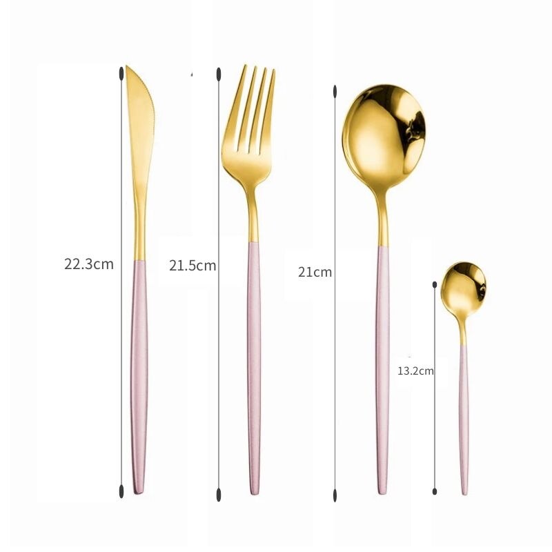 Soup Spoon Set Cutlery Tableware Set Kitchen Mirror Complete Tableware Knife Fork Spoon Steel Ice Cream Desserts Coffee - Provence Home Living Store