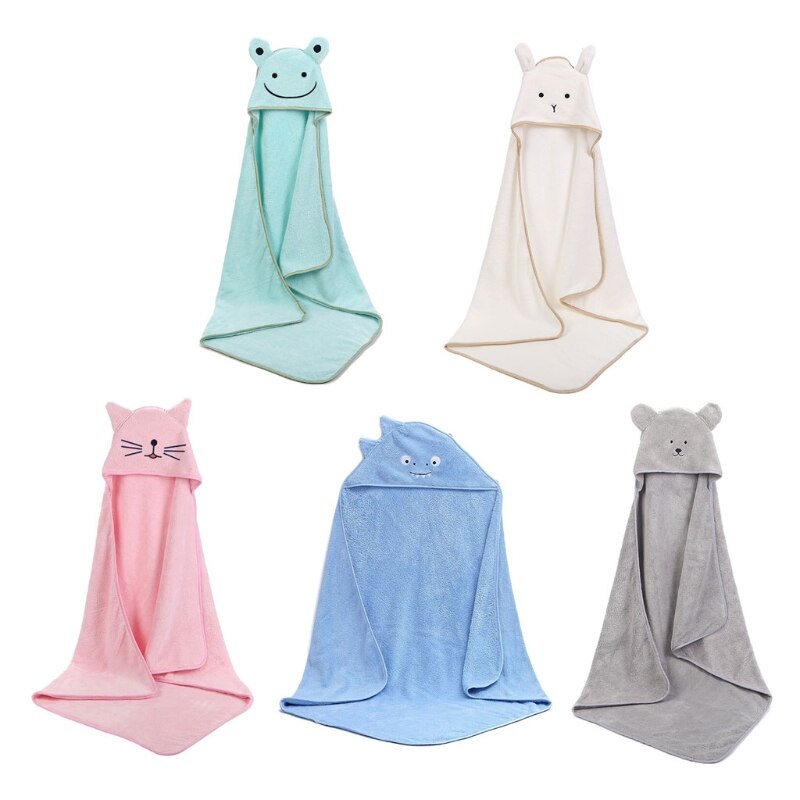 Baby Poncho Bath Towel Velvet Fleece Hood Infant Towels Blanket Newborn Towel XXFE - Provence Home Living Store