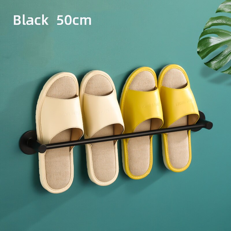 Slipper Rack Towel Hanger Wall-Mounted Shoes Storage Rack Punch Free Aluminium Alloy Slippers Holder - Provence Home Living Store