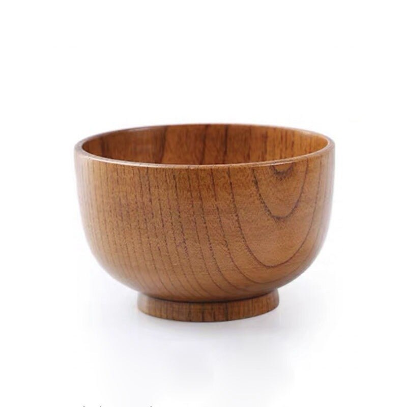 Acacia Wood Serving Bowl For Fruits or Salads Japanese Style Single Bowl Wood Rice Soup Bowl Food Container Kitchen Tableware - Provence Home Living Store