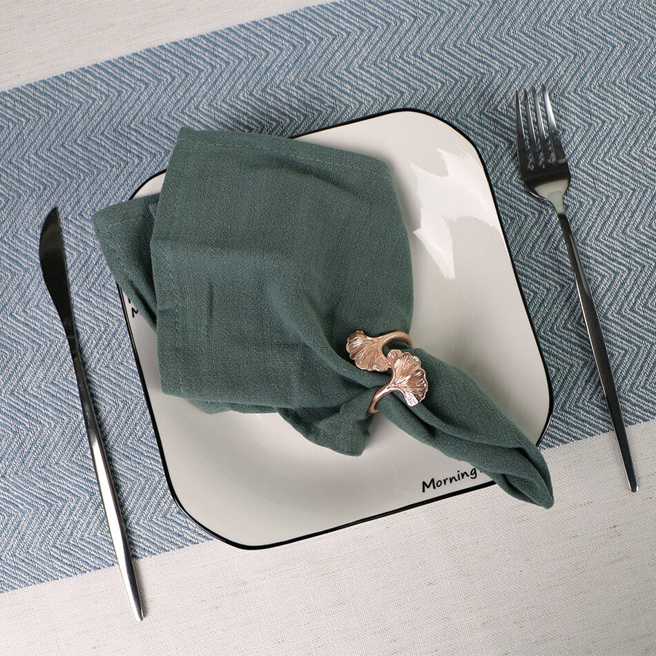 2PCS 40x40cm Skin-Friendly Dinner Napkins,Dinning Washable Cloth Handkerchief,Solid Colour Cotton Linen Kitchen Soft Tea Towel - Provence Home Living Store