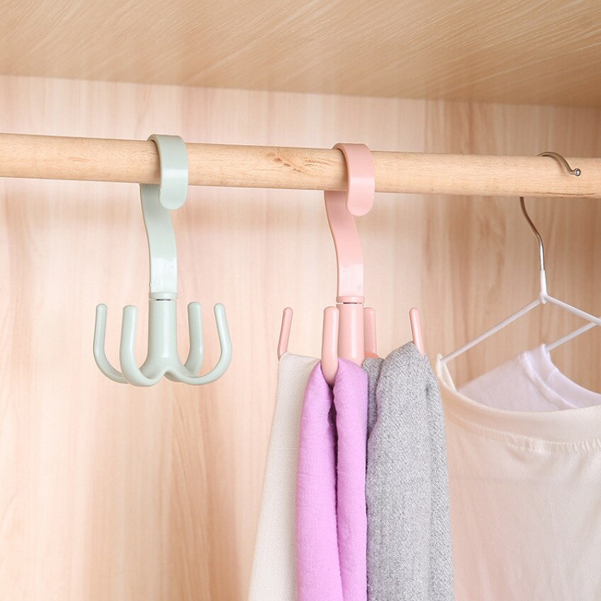 Multifunctional Rotated Hanger Hooks Space Saving Wardrobe Clothing Storage Rack Hook Clothes Scarf Belt Storage - Provence Home Living Store