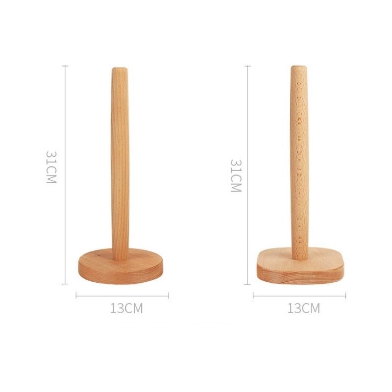 Wooden Kitchen Paper Roll Holder Dining Table Vertical Napkins Rack Bathroom Toilet Paper Holder Kitchen Storage Shelf - Provence Home Living Store