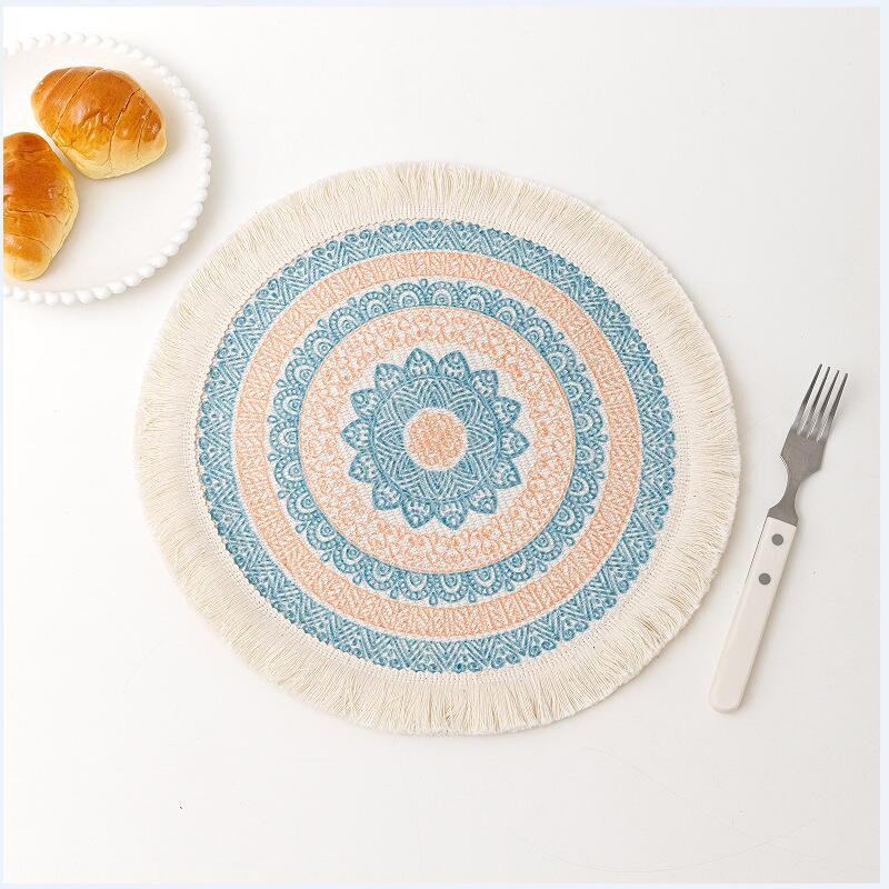 Bohemian Mandala Cotton Rope Woven Placemats Macrame Tassels Table Mats Insulation Pads Coffee Cup Coaster Farmhouse Decor Props - Provence Home Living Store