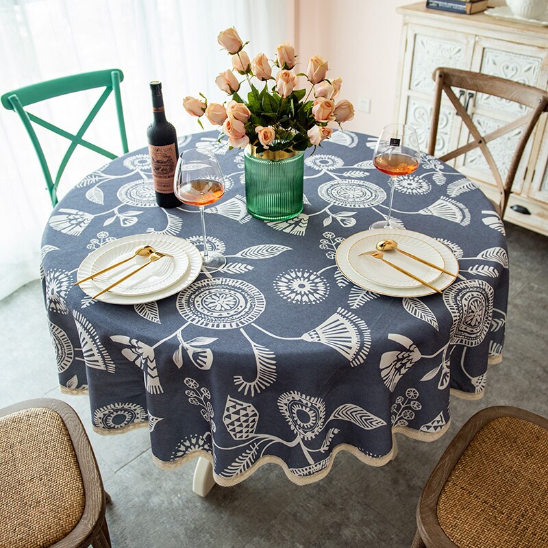 Garden Print Round table cloth Lace party tablecloth American Country style tablecloth dinning table cover elegant table cloths - Provence Home Living Store