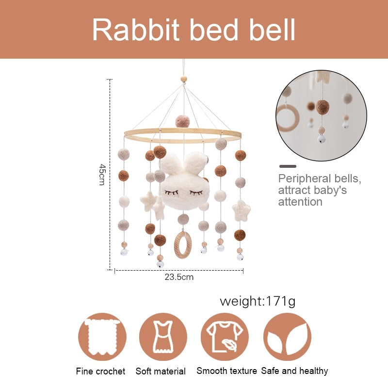 1pc Baby Bed Bell Mobiles Rattles Toys Cute Rabbit  Stroller Toys Baby Hangable Many Shapes Rotating Bell Gifts for 0-12 Month - Provence Home Living Store