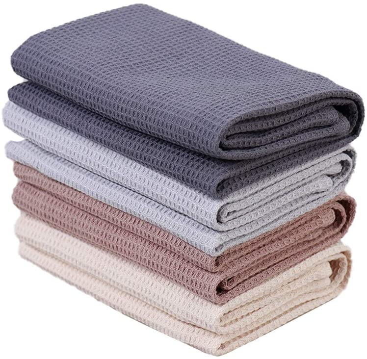 4 Pieces Waffle Weave Cotton Kitchen Towel,45x65cm Large Dinner Plate Hand Towel,Cloth Napkins,Ultra Soft Absorbent Dish Rags - Provence Home Living Store