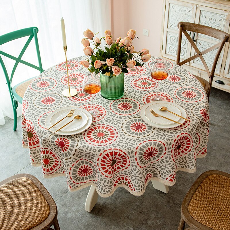 Garden Print Round table cloth Lace party tablecloth American Country style tablecloth dinning table cover elegant table cloths - Provence Home Living Store