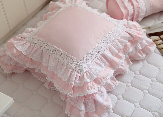 New pastoral Cushion cover European Lace ruffle pillow cover handmade bedding pillow pillowcase sofa cushion christmas pillow - Provence Home Living Store