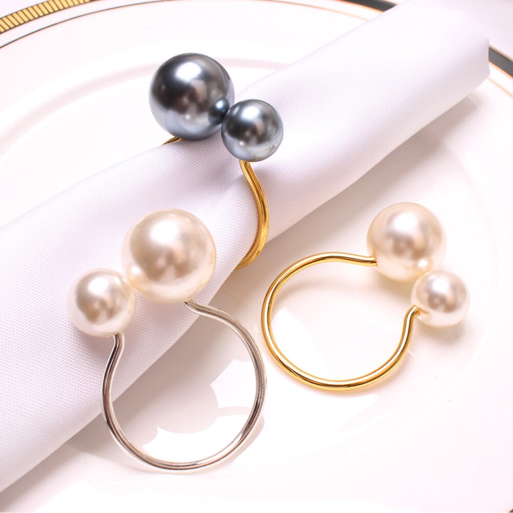 12PCS Pearl Pretty Napkin Buckles,Elegant Napkin Ring,Weddings Event Decoration Graceful Napkin Holder,Home Table Party Supplies - Provence Home Living Store