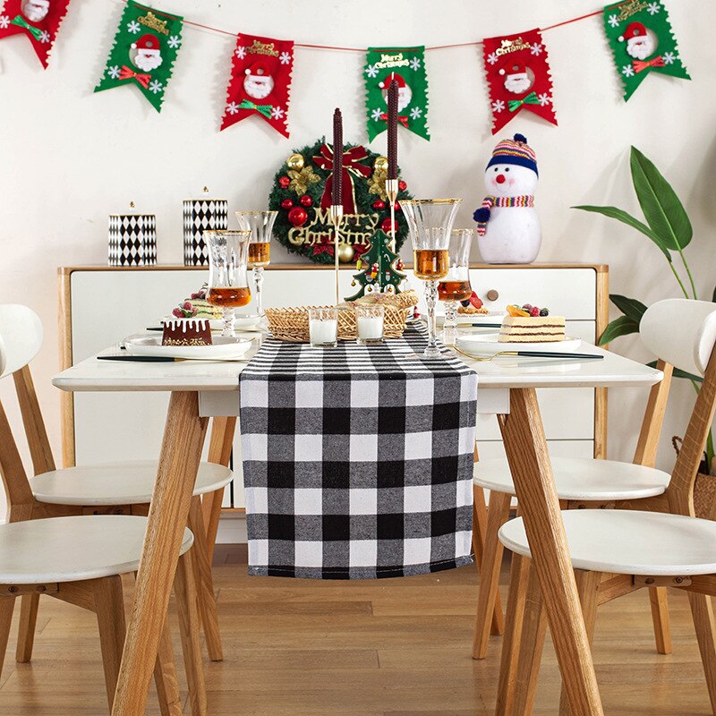 Buffalo Plaid Table Runner and Napkin Placemats Event Party Supplies Fabric Decor for Holiday Wedding Birthday Christmas Cloth - Provence Home Living Store