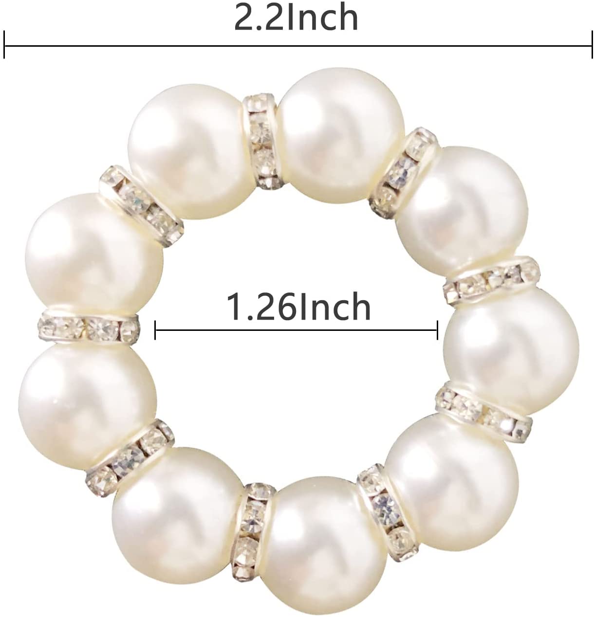 4PCS Pearl Beaded Napkin Buckles,Wedding Easter Rhinestone Serviette Rings,for Dinner Parties Dining Table Everyday Decoration - Provence Home Living Store