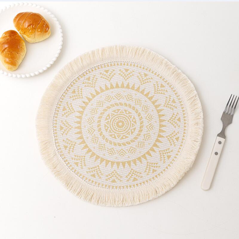 Bohemian Mandala Cotton Rope Woven Placemats Macrame Tassels Table Mats Insulation Pads Coffee Cup Coaster Farmhouse Decor Props - Provence Home Living Store