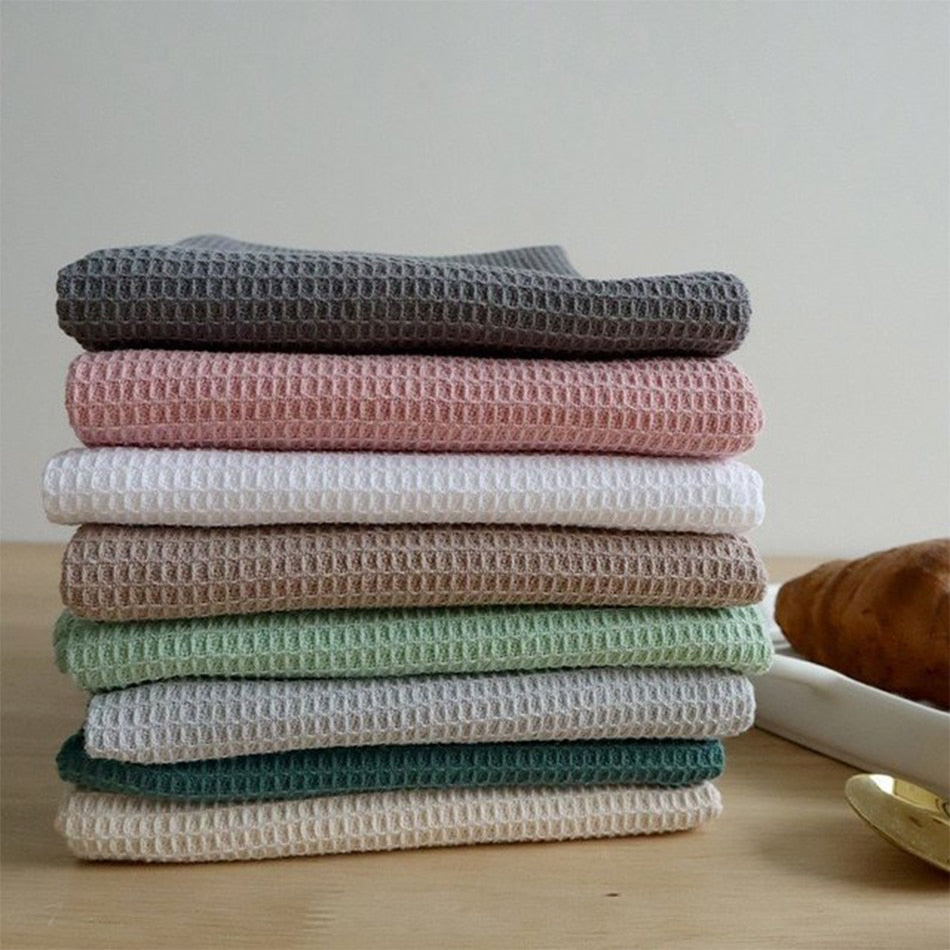 4 Pieces Waffle Weave Cotton Kitchen Towel,45x65cm Large Dinner Plate Hand Towel,Cloth Napkins,Ultra Soft Absorbent Dish Rags - Provence Home Living Store