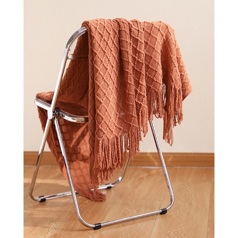 Solid Color Knitted Plaid Baby Blanket Nordic Summer Air Condition Blanket With Tassels Sofa Throw Blanket for Newborn Kids - Provence Home Living Store