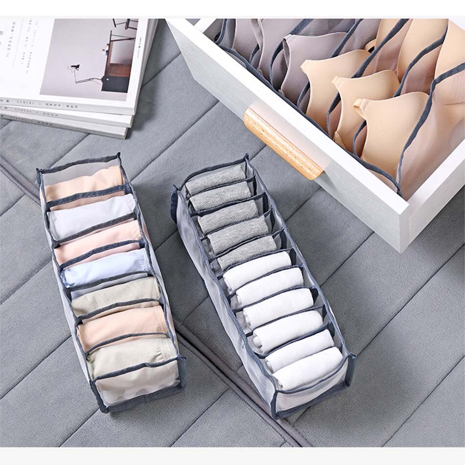 3PCS/Set Underwear Storage Mesh Bag Foldable Separated Box Closet Organizer Drawer Divider Bras Lingerie Panties Socks Home Use - Provence Home Living Store