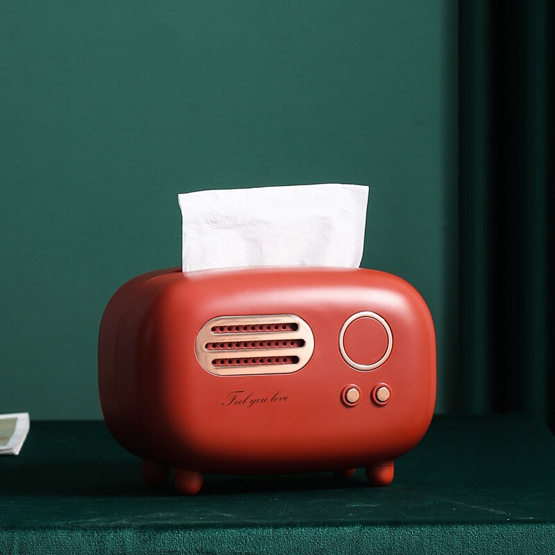 Fashion Retro Tissue Box Radio Model Paper Holder Home Deacor Napkin Case Organizer Wet Wipes Decoration Box - Provence Home Living Store