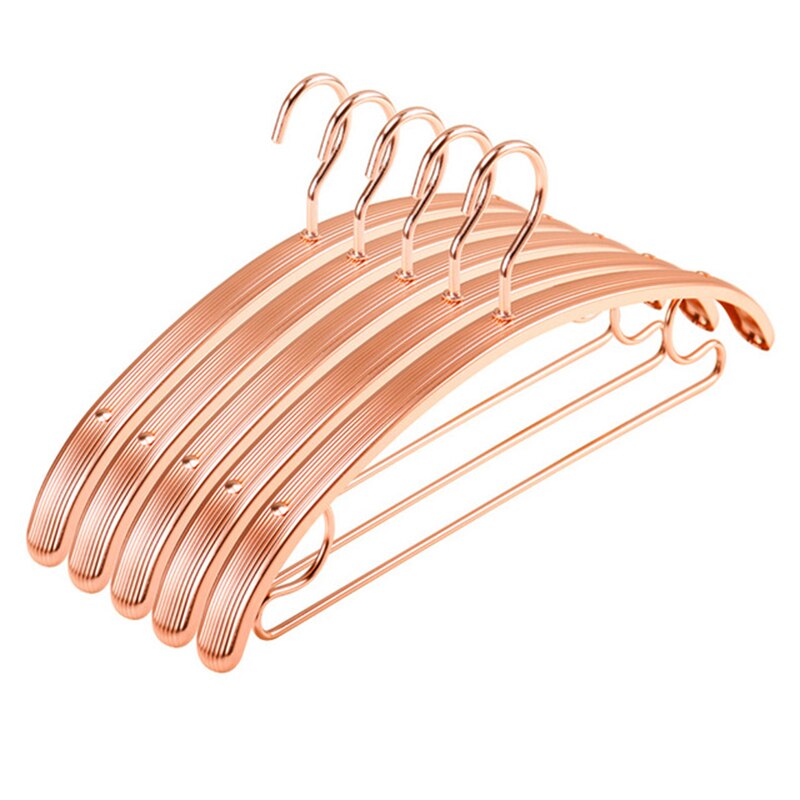 5pcs Widen Metal Coat Hangers Gold Aluminum Alloy Household Space Saver Non-slip Clothes Hanger Sweater Pants Shirt Drying Rack - Provence Home Living Store