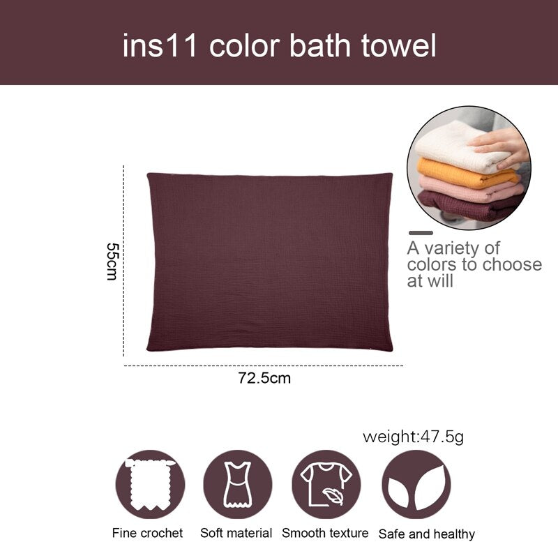 11Styles Of Baby Care Towels Ins Style Solid Color Towels Soft Cotton Skin-Friendly Towels For 0-24 Months Old Little Kids - Provence Home Living Store