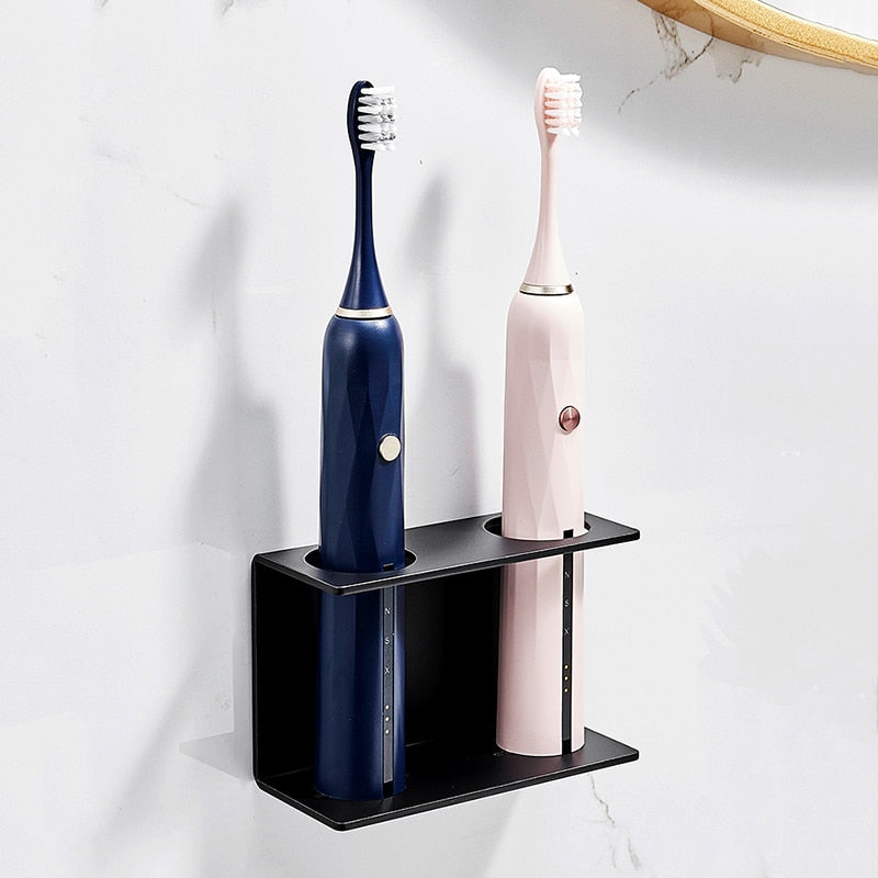 Wall Mounted Electric Toothbrush Holder Black Toothpaste Holder For Bathroom Shelf White Storage Rack For Home Drop Shipping - Provence Home Living Store