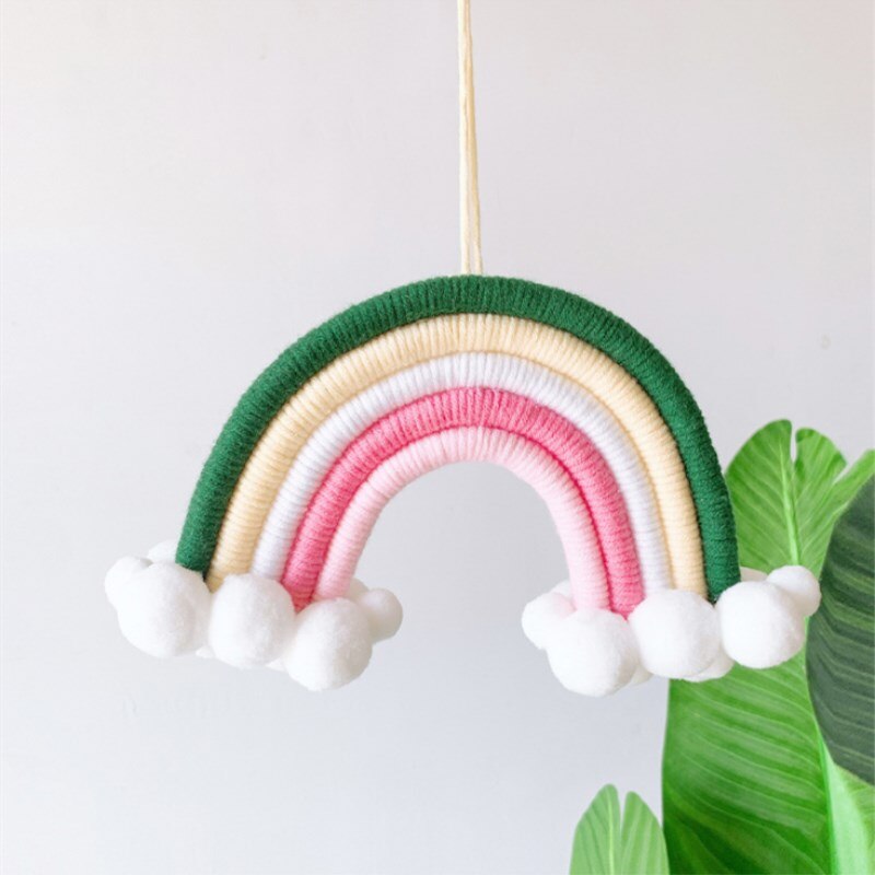 INS Nordic Hand Woven Cloud Rainbow Pendant For Kids Room Decorations Baby Bed Tent Hanging Ornaments Nursery Decor Photo Props - Provence Home Living Store