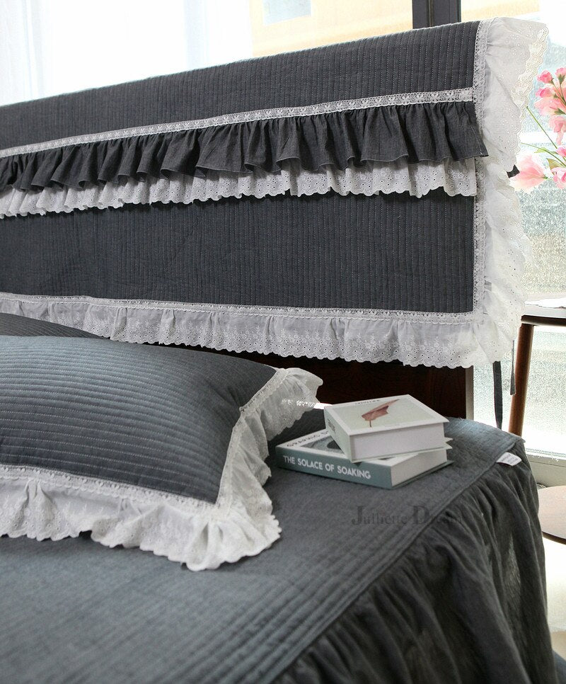 Top Romantic Princess bed headboard cover wedding decorative Lace cushion cover Elegant Ruffle design bed head board towel Sale - Provence Home Living Store