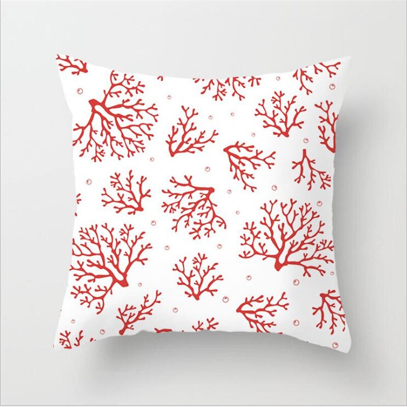 1pcs Coral Orange Cushion Cover Starfish Geometric Decorative Pillow Case Polyester Office Car Sofa Throw Pillowcases Home Decor - Provence Home Living Store