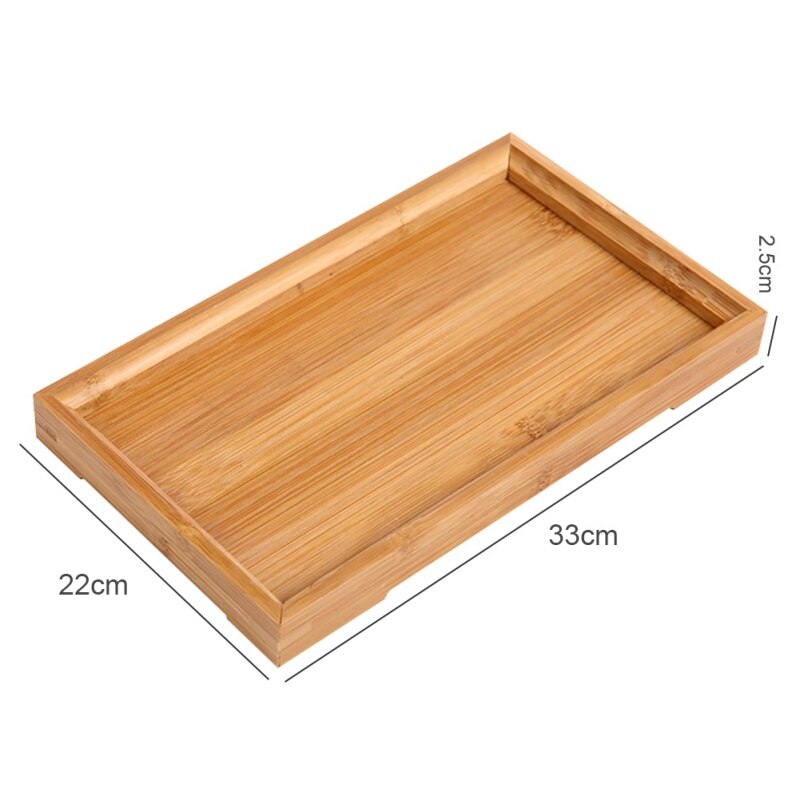 Wood Tea Tray Rectangular Bamboo Kung Fu Tea Tray Solid Wood Household Water Cup Tray Japanese Wooden Bread Wooden Dinner Plate - Provence Home Living Store