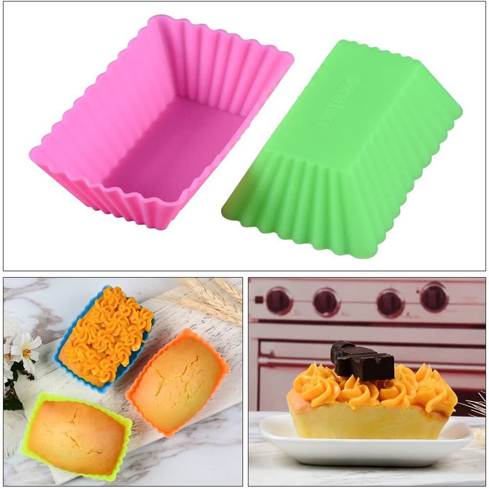 6Pcs/Set Square Cake Mold Chocolate Mousse Silicone Mold Liners Baking Molds Cupcake Cases Baking Tools Kitchen Accessories - Provence Home Living Store