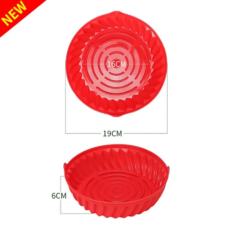 Air Fryer Silicone Pot Round Reusable Air Fryers Oven Baking Tray Fried Chicken Basket Mat Replacemen Grill Pan Kitchen Tools - Provence Home Living Store