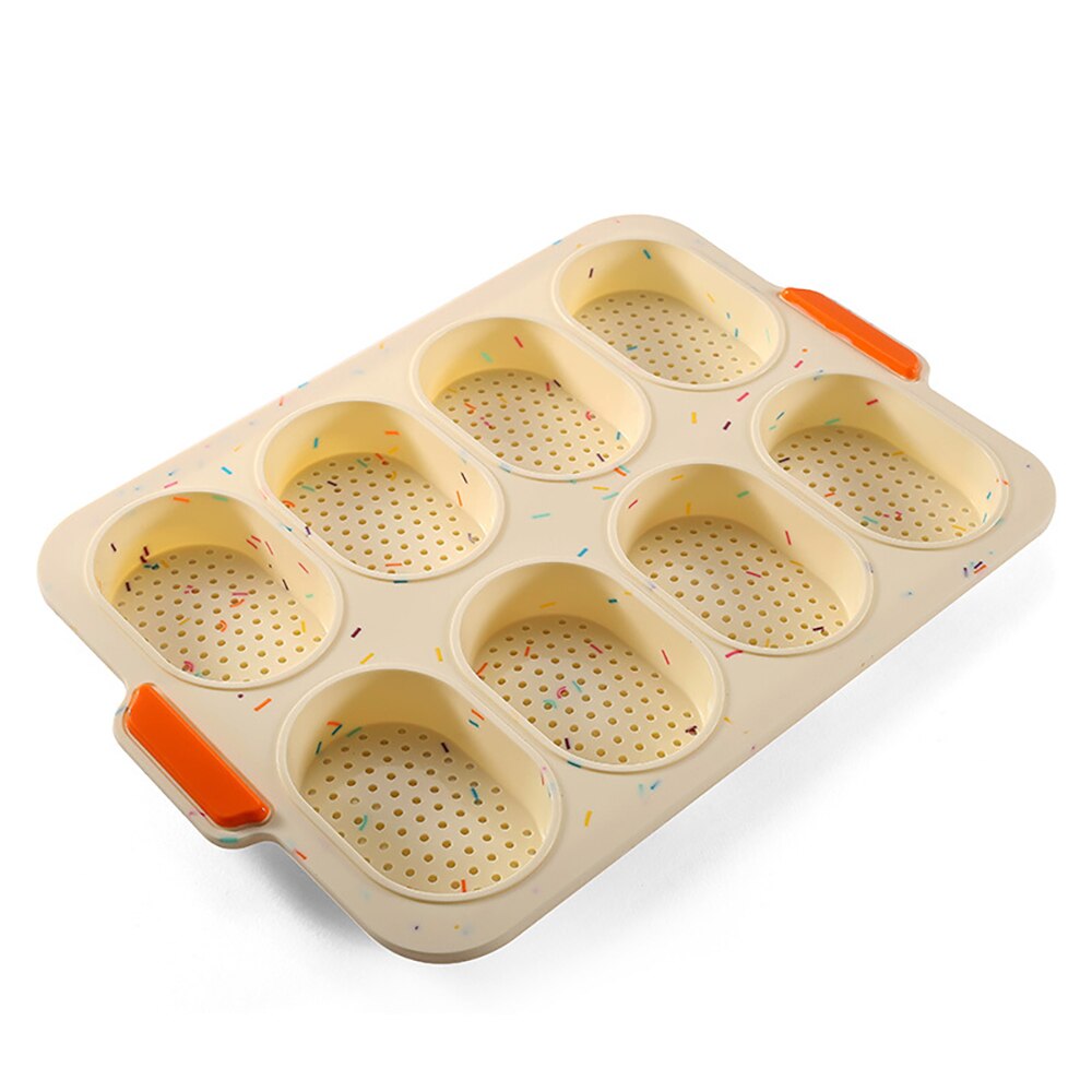 8 Hole Non-Stick Silicone Cake Mold French Bread Mould Heat Resistant Burger Muffin Pan Tray Cupcake Kitchen DIY Cake Tools - Provence Home Living Store