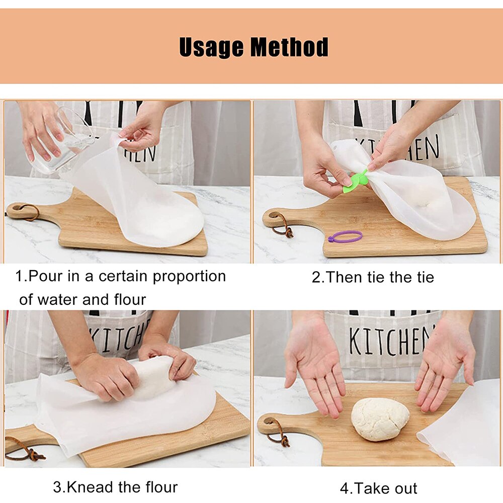 Silicone Kneading Dough Bag Bread Pastry Pizza Tortilla Versatile Dough Mixer Durable Heat-Resistant Flour-Mixing Bags Tools - Provence Home Living Store