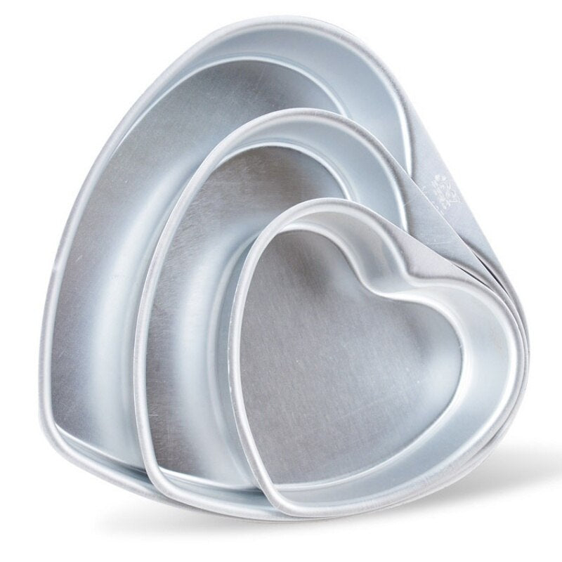 4/6/8/10 Inch Heart Shaped Cake Pan Removable Bottom Aluminum Alloy Chocolate Cake Pan Silver Tin Baking Mold Kitchen Bakeware - Provence Home Living Store